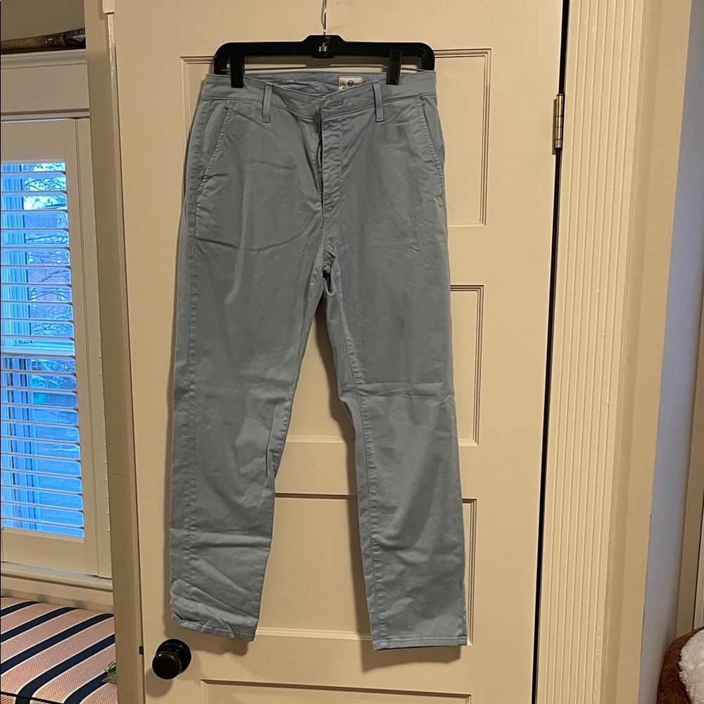 AG Adriano Goldschmied Women's “Caden tailored trouser” Light Blue Cropped Pants